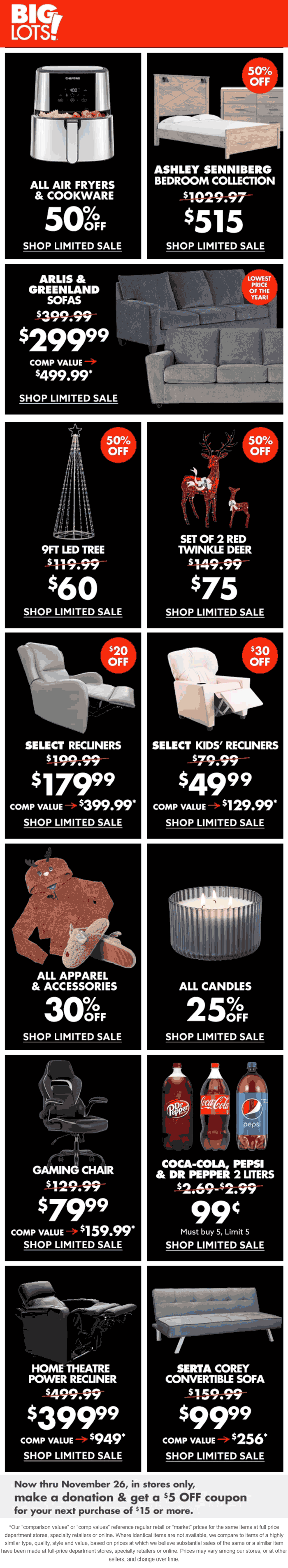 Big Lots stores Coupon  $300 couches, 50% off bedroom collection & more at Big Lots #biglots 