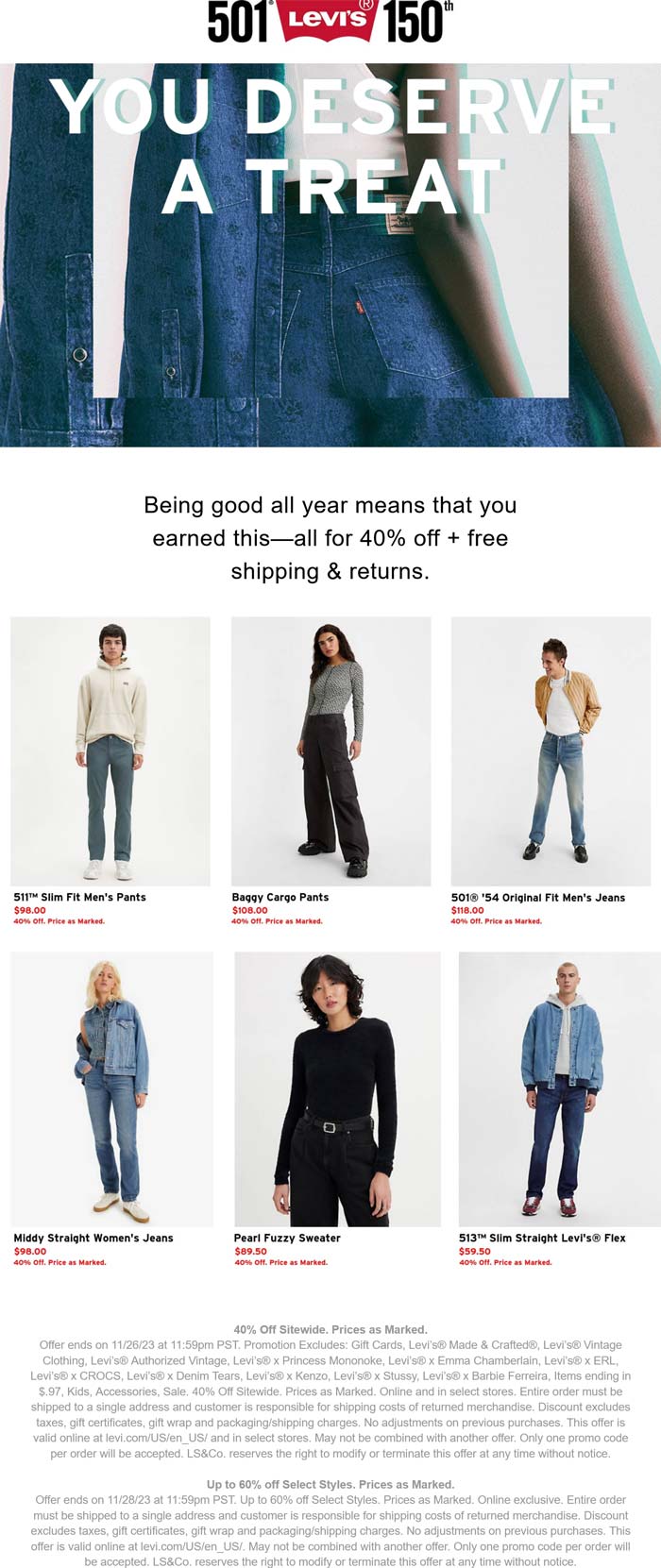 Levis stores Coupon  40% off everything online at Levis #levis 