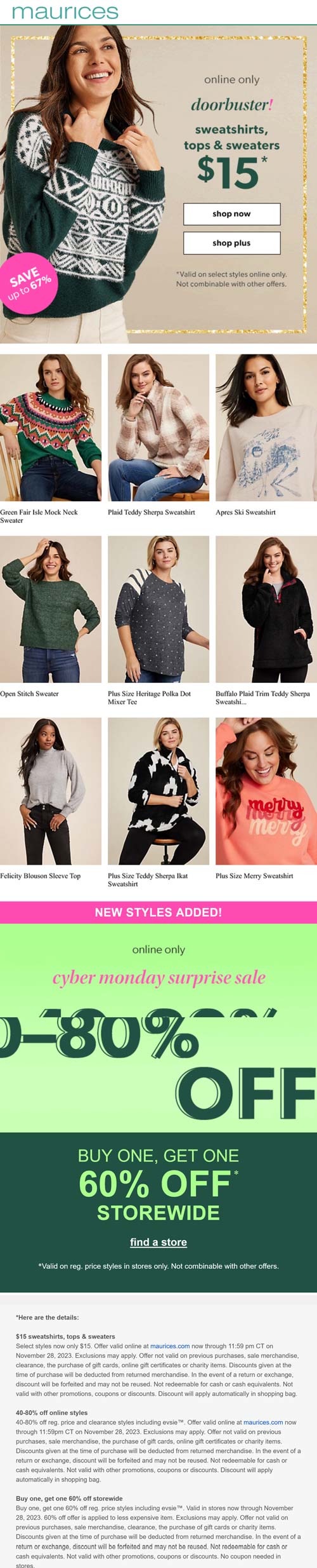 Maurices stores Coupon  40-80% off online at Maurices #maurices 