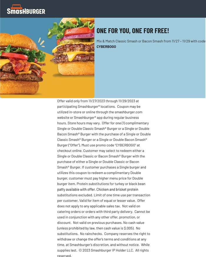 Smashburger February 2024 Coupons and Promo Codes 🛒