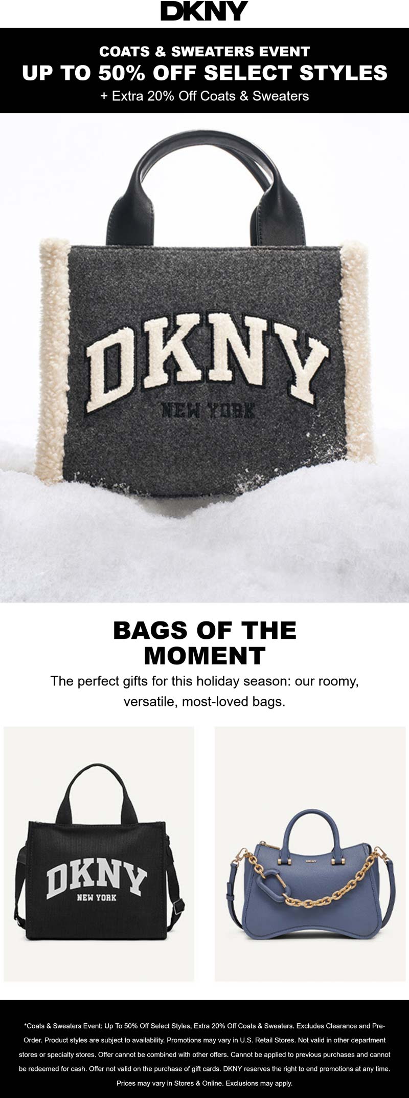 DKNY stores Coupon  Extra 20% off outerwear & more at DKNY #dkny 