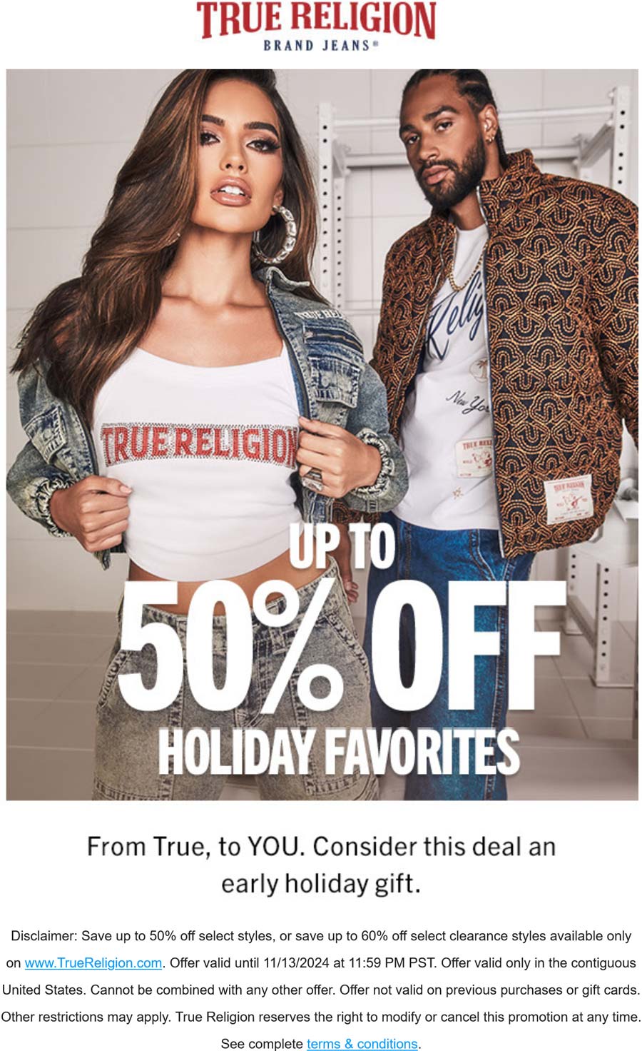 True Religion stores Coupon  50% off online at True Religion #truereligion 