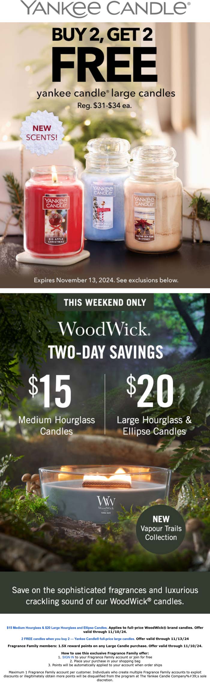 Yankee Candle stores Coupon  4-for-2 on large candles at Yankee Candle #yankeecandle 