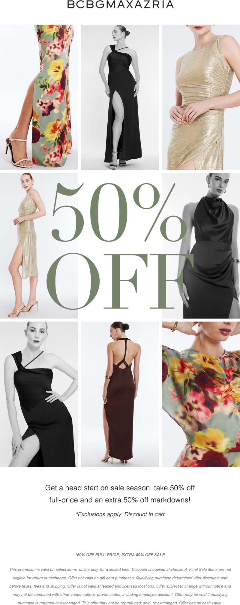 BCBGMAXAZRIA stores Coupon  50% off everything at BCBGMAXAZRIA #bcbgmaxazria 