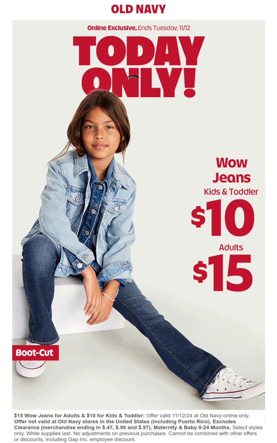 Old Navy stores Coupon  $15 jeans today at Old Navy #oldnavy 