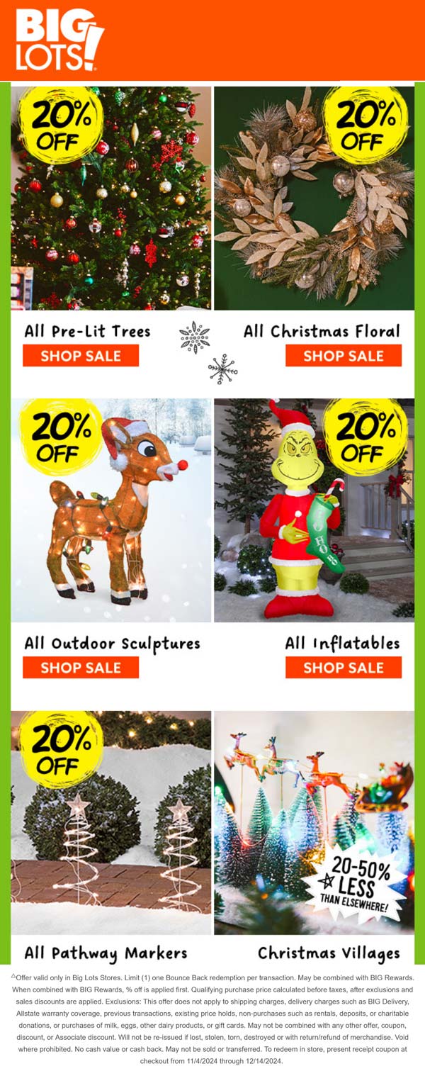 Big Lots stores Coupon  20% off xmas trees & more at Big Lots #biglots 