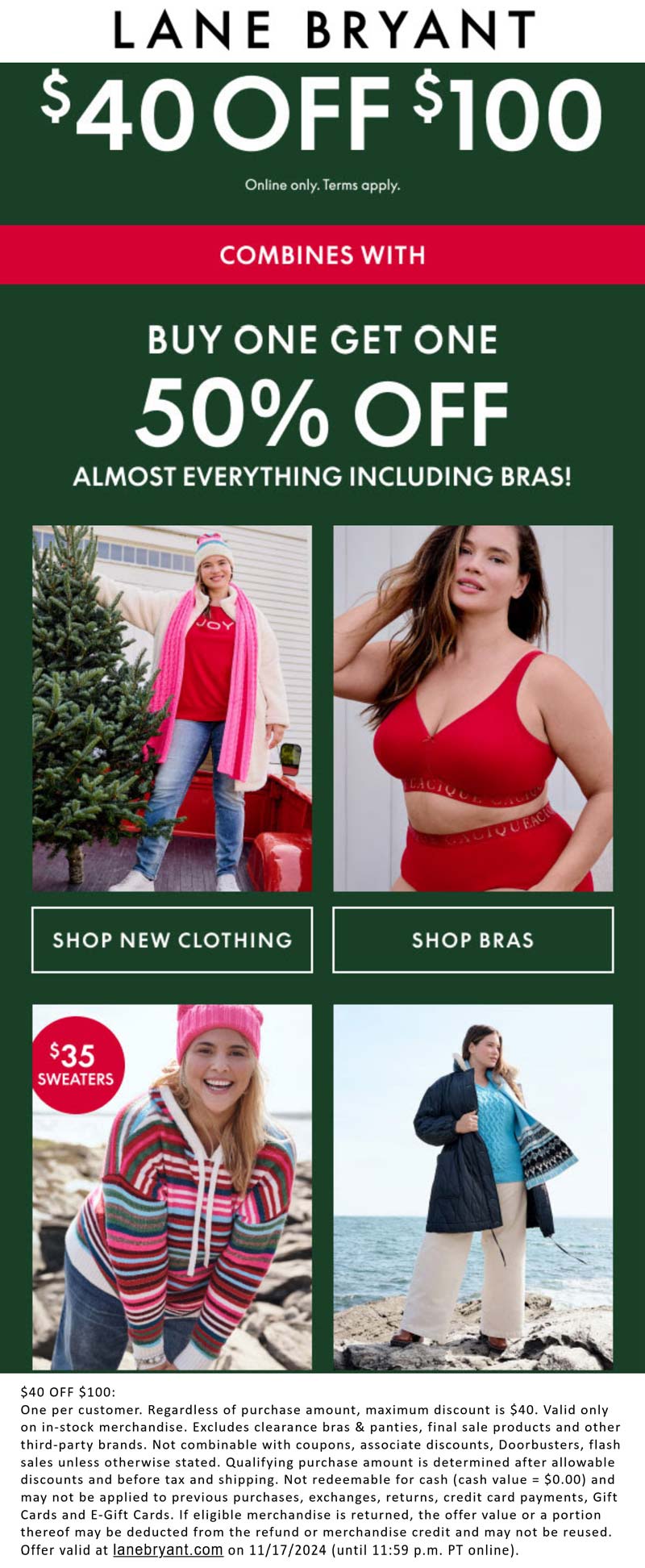 Lane Bryant stores Coupon  $40 off $100 + second item 50% off online today at Lane Bryant #lanebryant 