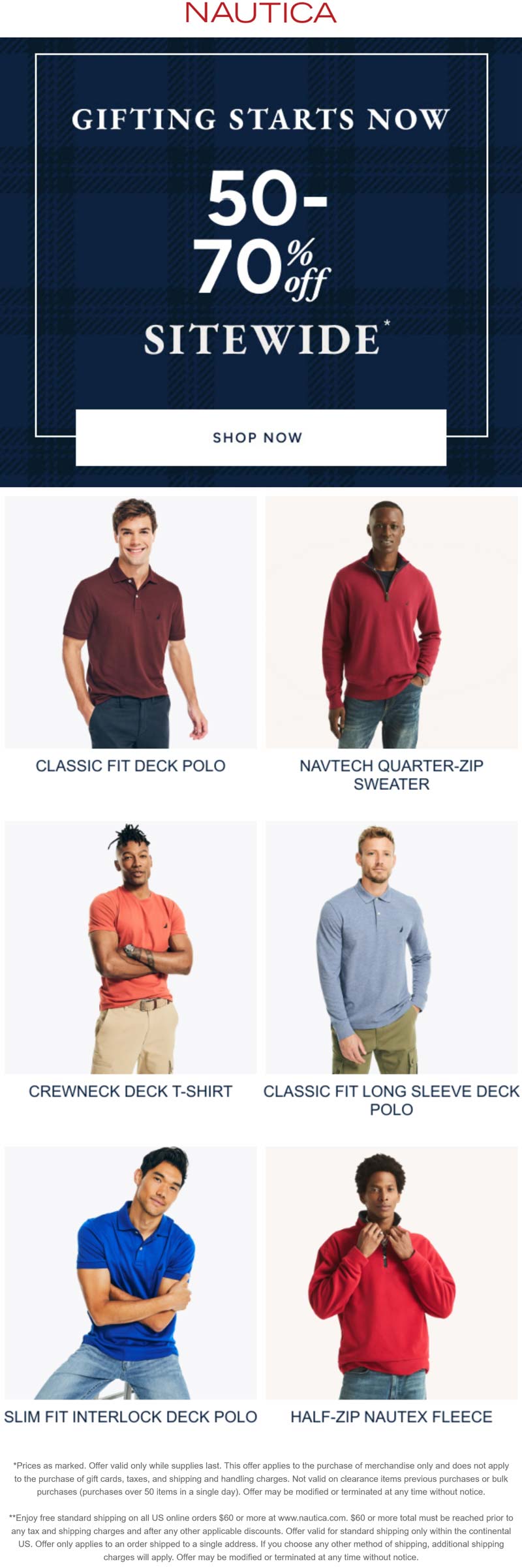 Nautica stores Coupon  50-70% off everything at Nautica #nautica 