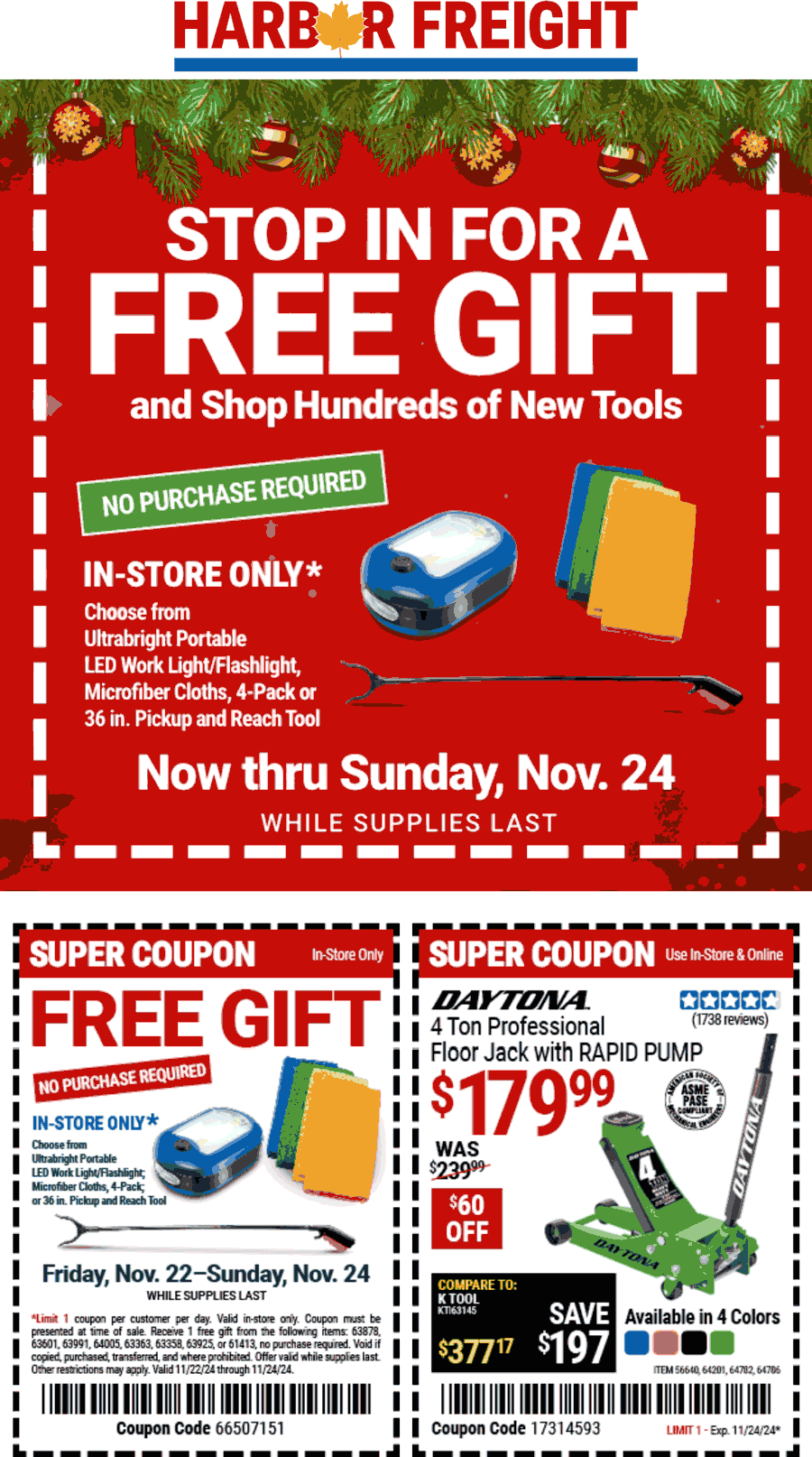 Harbor Freight stores Coupon  Free item at Harbor Freight Tools, no purchase necessary #harborfreight 