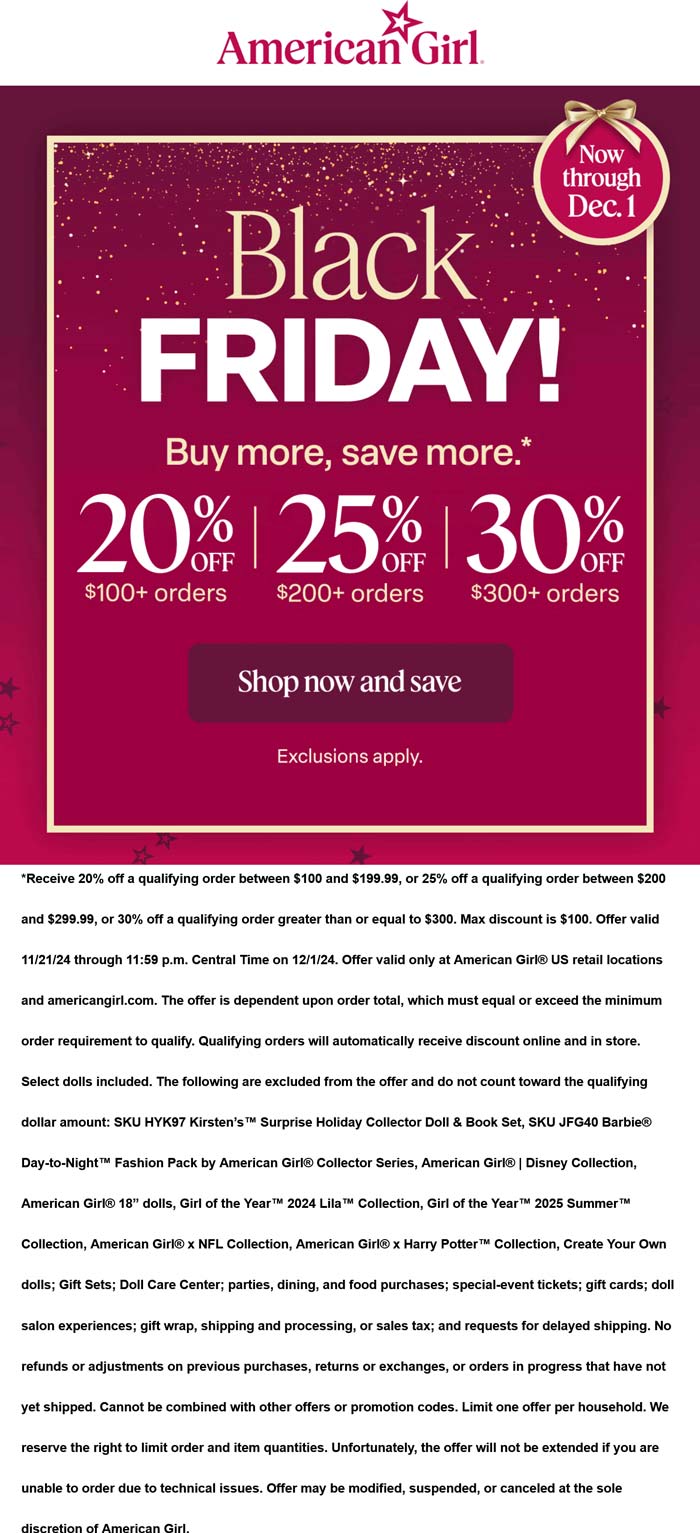 American girl promo code december 2018 online