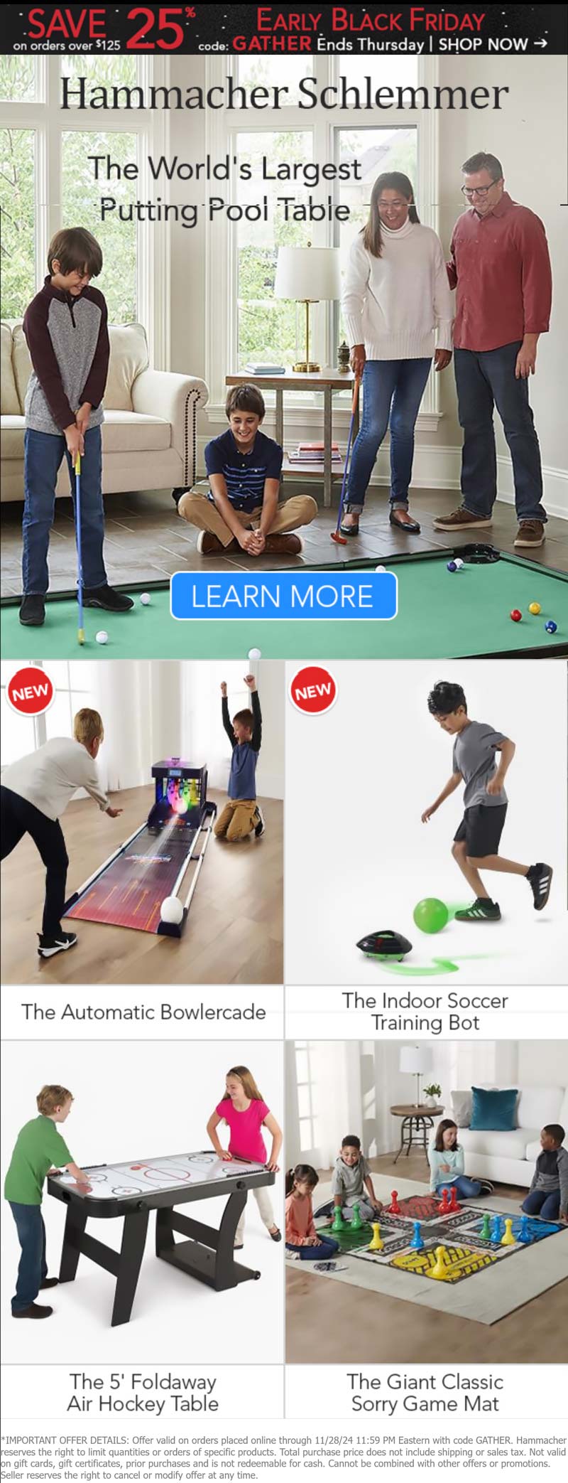 Hammacher Schlemmer stores Coupon  25% off $125+ today at Hammacher Schlemmer via promo code GATHER #hammacherschlemmer 