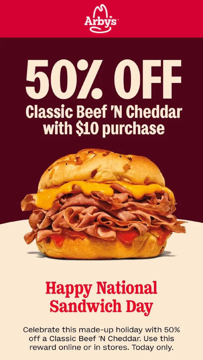 Arbys coupons & promo code for November 2025