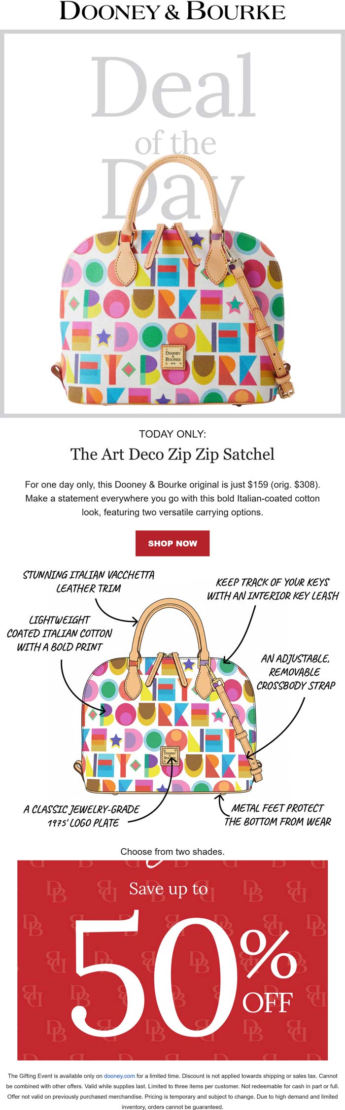 Dooney & Bourke $159 art deco zip satchel today at Dooney & Bourke #dooneybourke Dooney & Bourke stores Coupon $159 art deco zip satchel today at Dooney & Bourke #dooneybourke