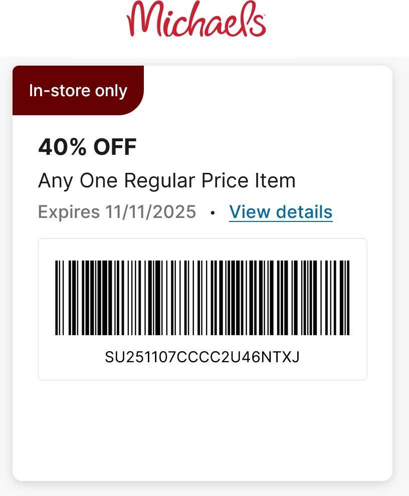 Michaels coupons & promo code for November 2025