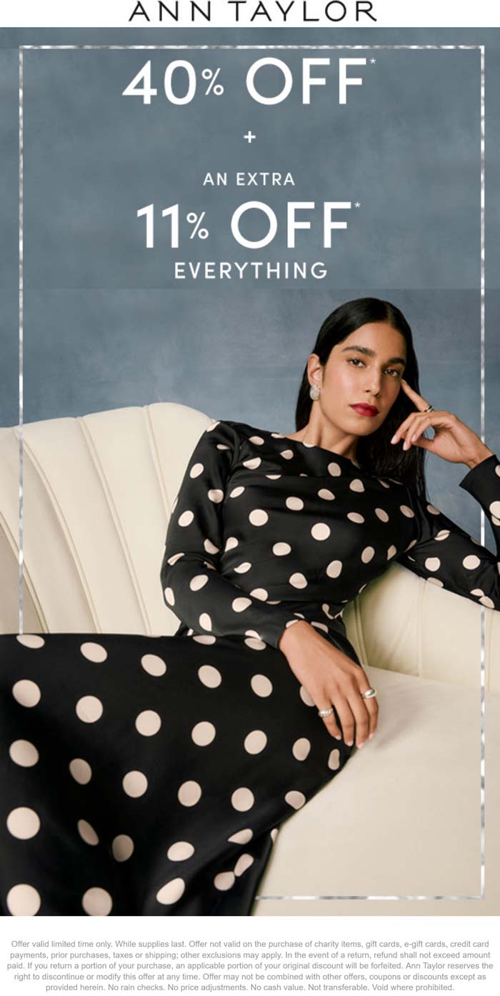 Ann Taylor coupons & promo code for November 2025