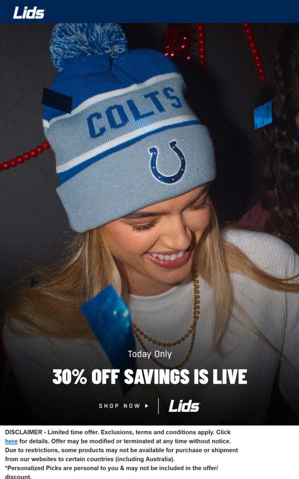 Lids 30% off today at Lids #lids Lids stores Coupon 30% off today at Lids #lids