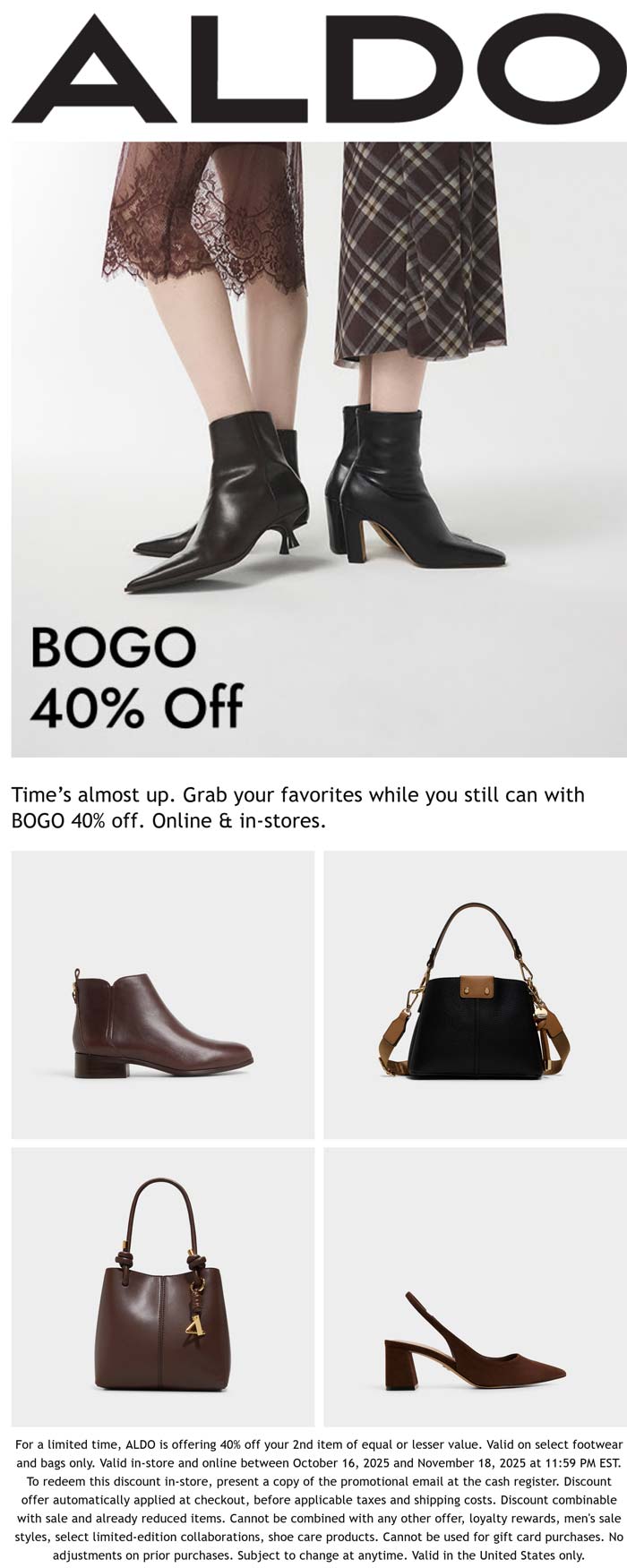 Aldo coupons & promo code for November 2025