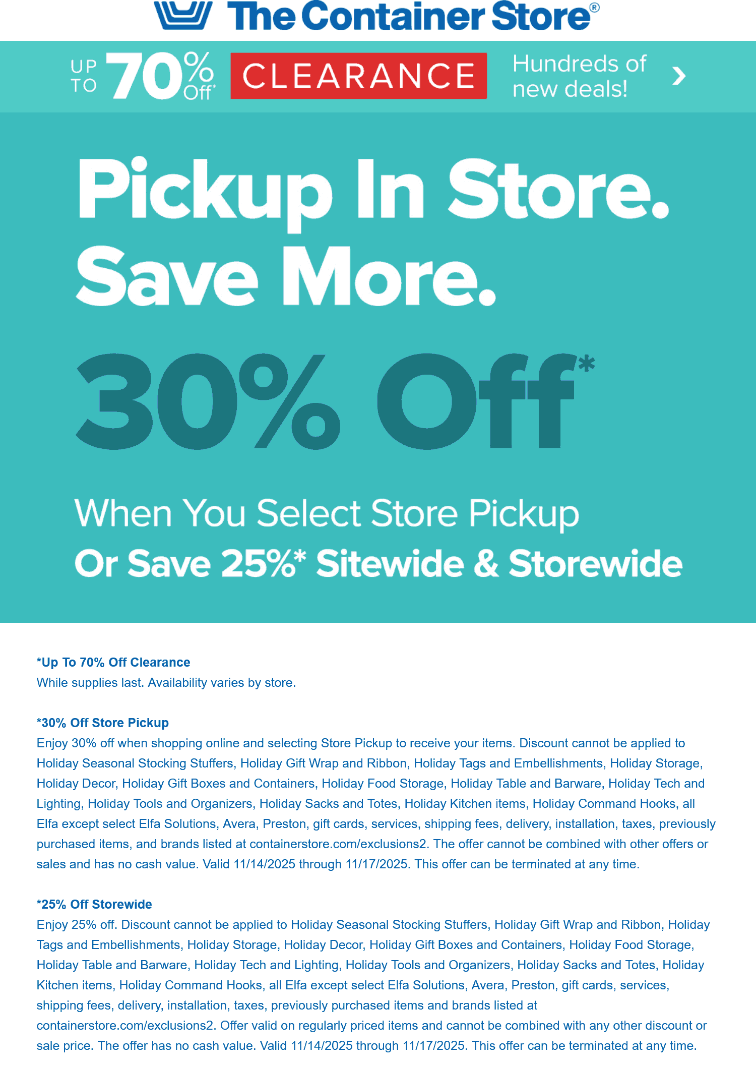 The Container Store 25-30% off everything at The Container Store, ditto online #thecontainerstore The Container Store stores Coupon 25-30% off everything at The Container Store, ditto online #thecontainerstore