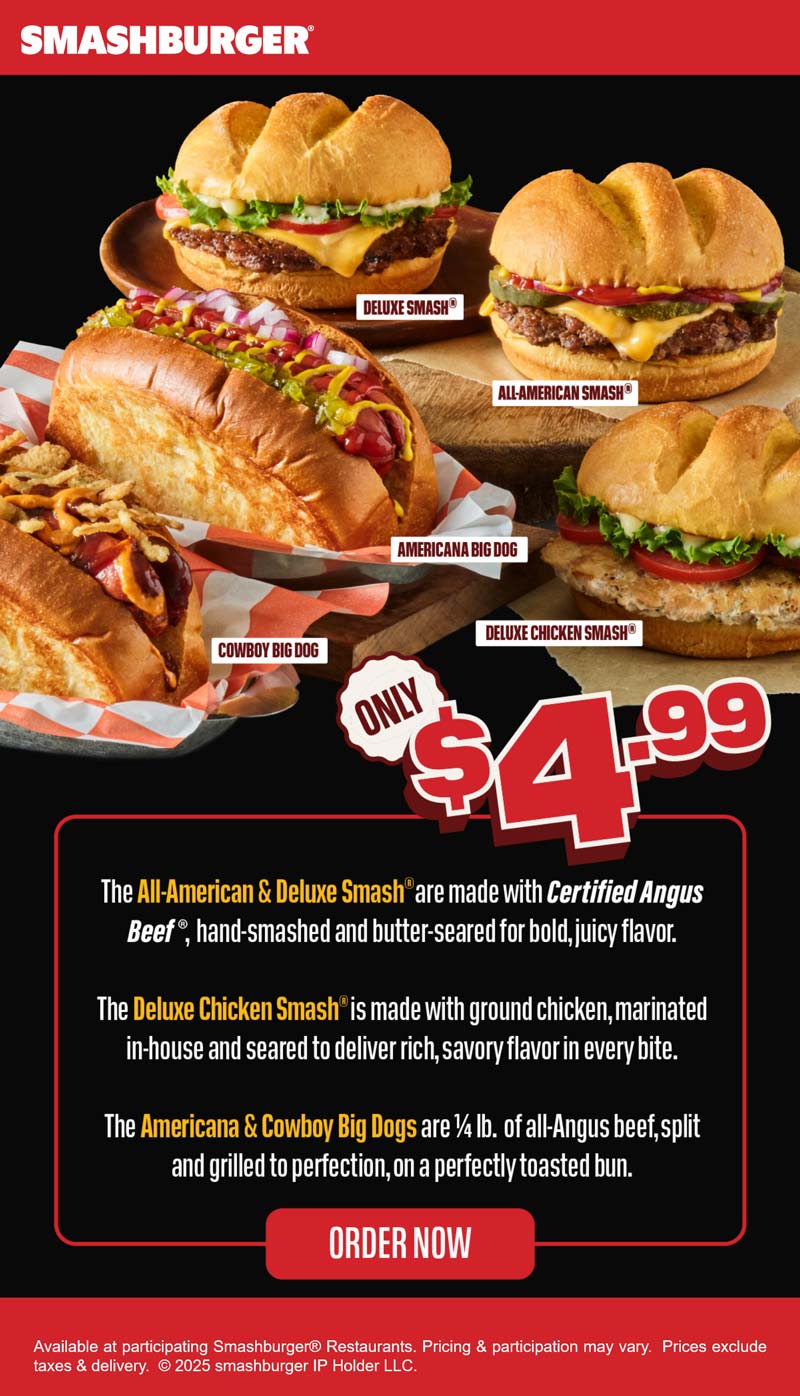 Smashburger coupons & promo code for November 2025