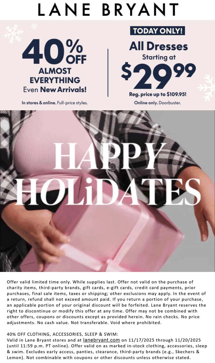 Lane Bryant coupons & promo code for November 2025