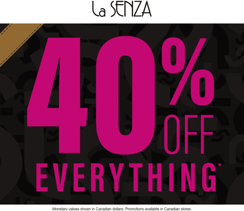 La Senza stores Coupon  25-40% off at La Senza, ditto online #lasenza 