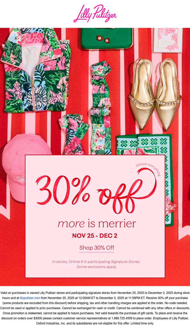 Lilly Pulitzer coupons & promo code for November 2025