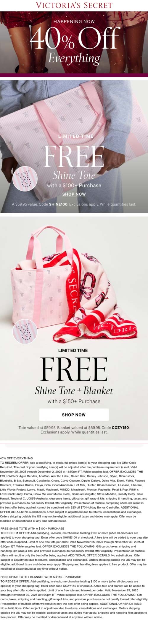 Victorias Secret coupons & promo code for November 2025