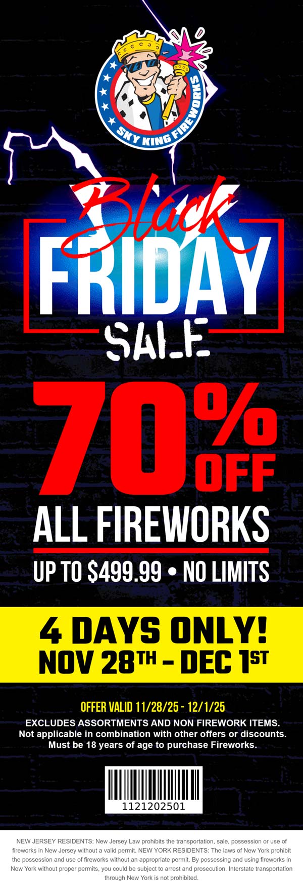 Sky King stores Coupon  70% off all fireworks at Sky King #skyking 