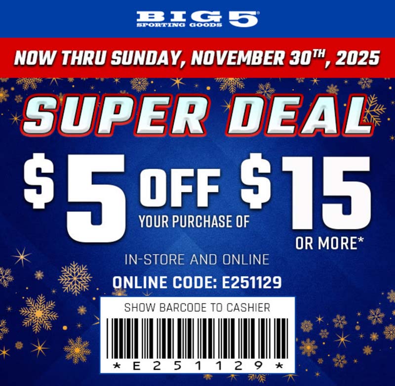 Big 5 coupons & promo code for November 2025