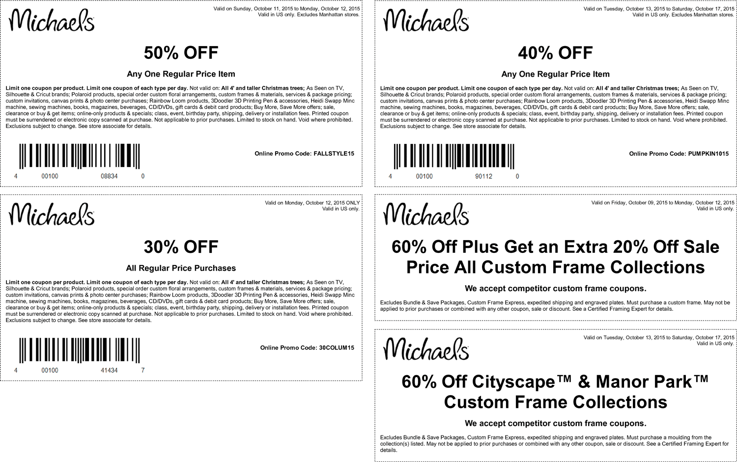 Michaels Coupon April 2024 50% off a single item & more at Michaels, or online via promo code FALLSTYLE15