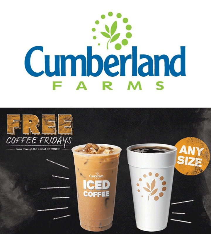 Cumberland Farms Coupon April 2024 Free coffee Fridays at Cumberland Farms gas stations
