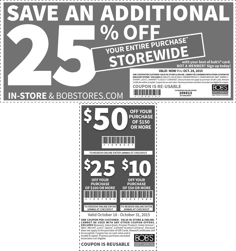 Bobs Stores coupons & promo code for July 2025