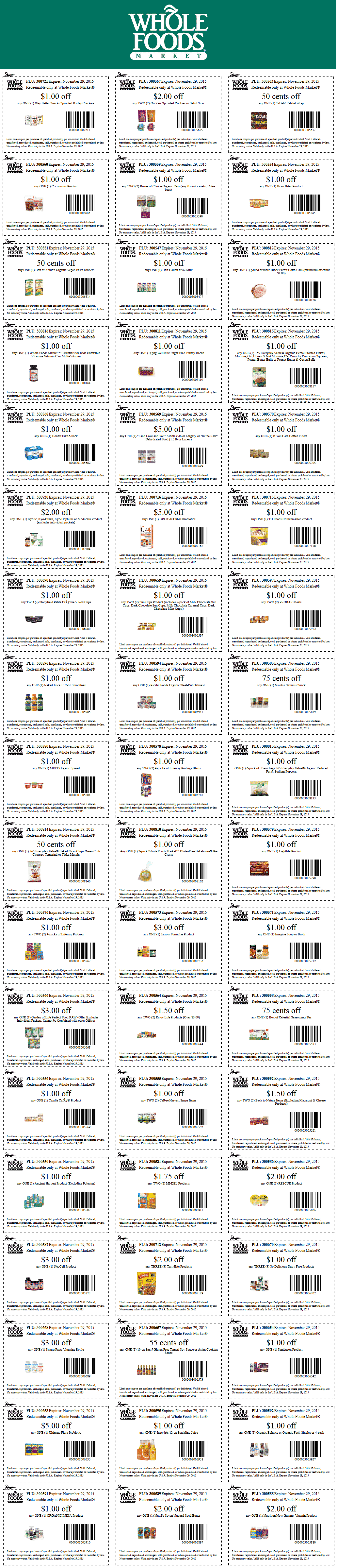Whole Foods Coupon April 2024 Various grocery coupons at Whole Foods