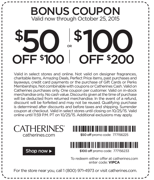 Catherines Coupon April 2024 $50 off $100 & more at Catherines, or online via promo code VIPCA