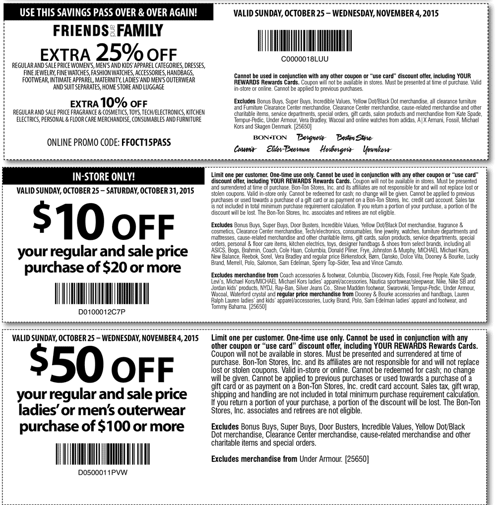 Carsons Coupon March 2024 Extra 25% off & more at Carsons, Bon Ton & sister stores, or online via promo code FFOCT15PASS