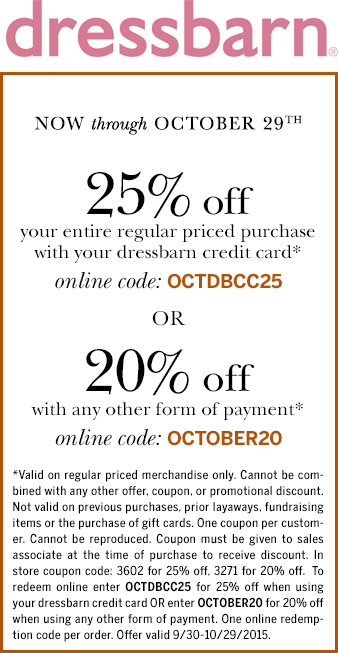 dressbarn code