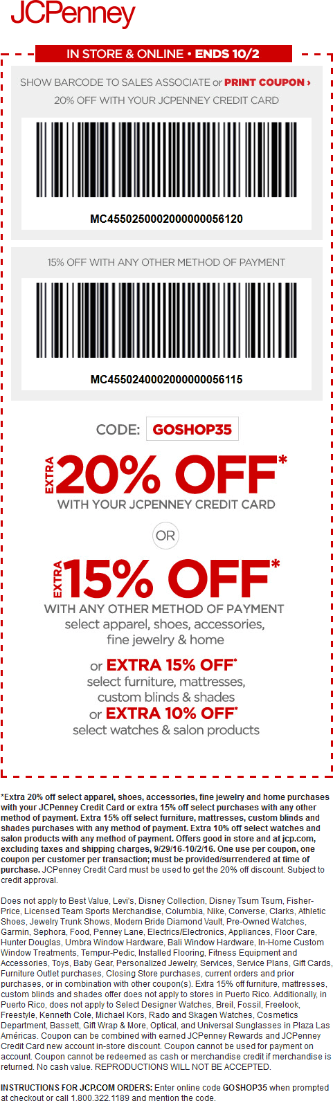 JCPenney Coupon April 2024 Extra 15% off today at JCPenney, or online via promo code GOSHOP35