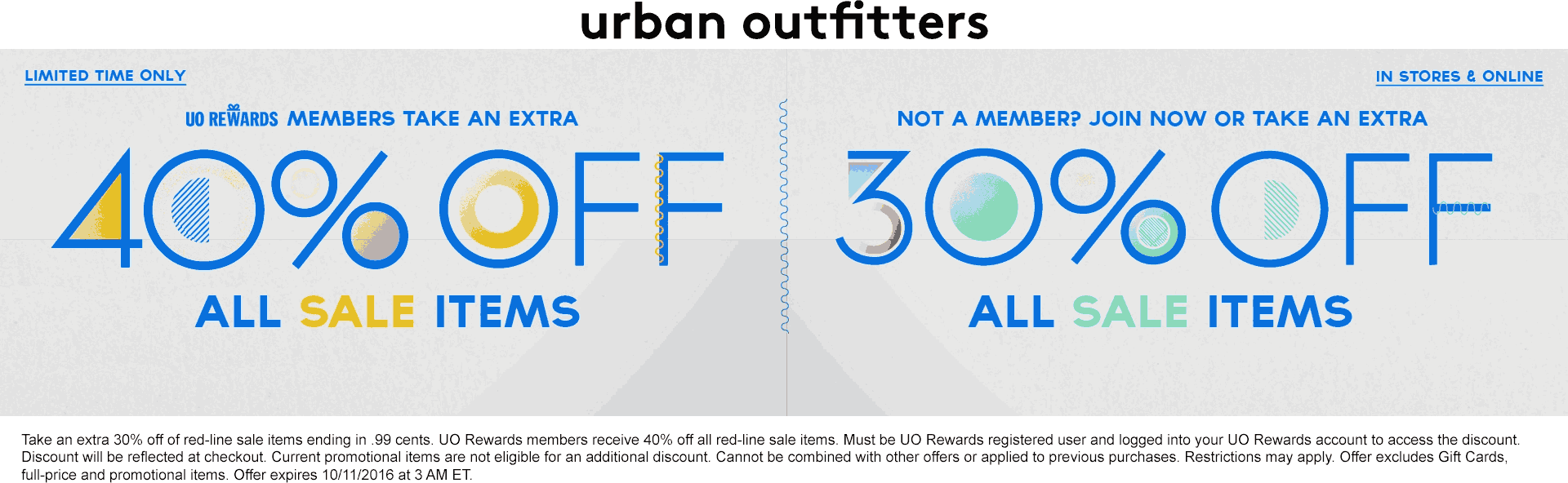 October 2016 280 Urban Outfitters Coupon 4867 