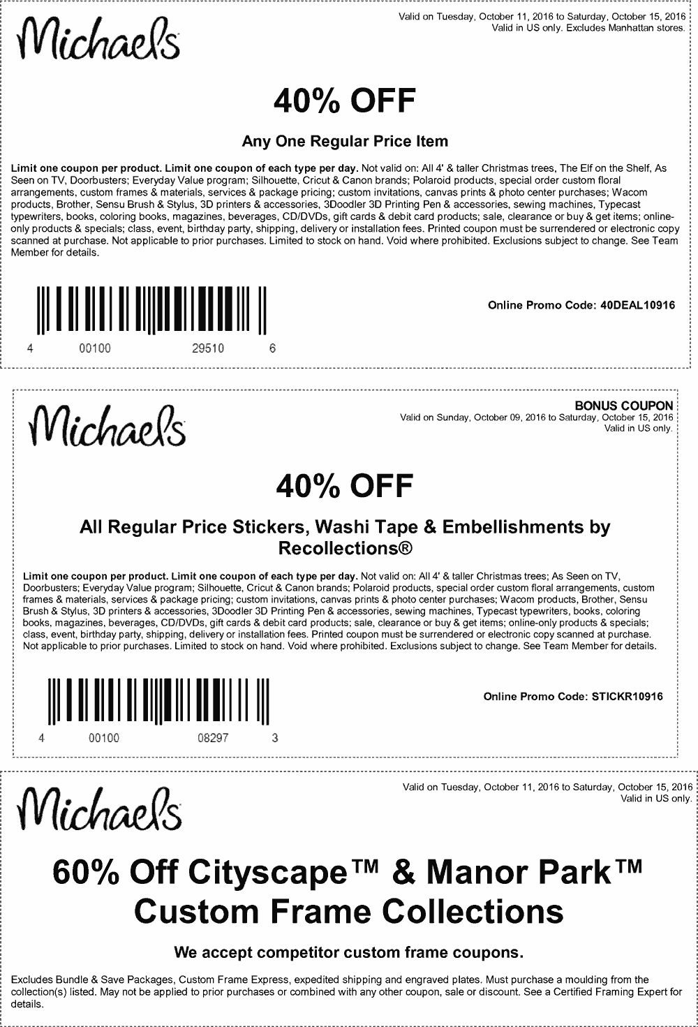 Michaels Coupon April 2024 40% off a single item & more at Michaels, or online via promo code 40DEAL10916