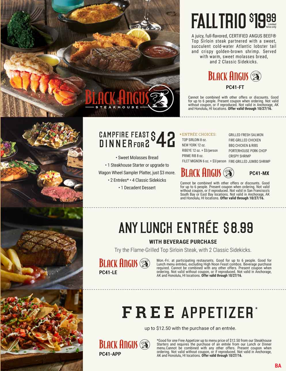 Black Angus Coupon April 2024 $12 appetizer free with your entree & more at Black Angus steakhouse