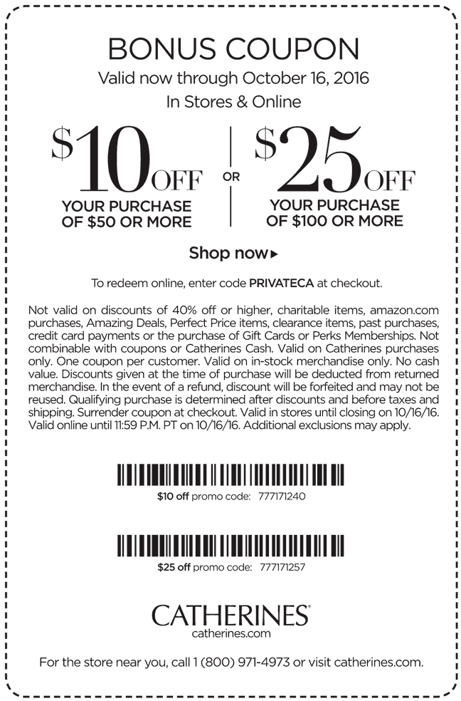 Catherines Coupon April 2024 $10 off $50 & more today at Catherines, or online via promo code PRIVATECA