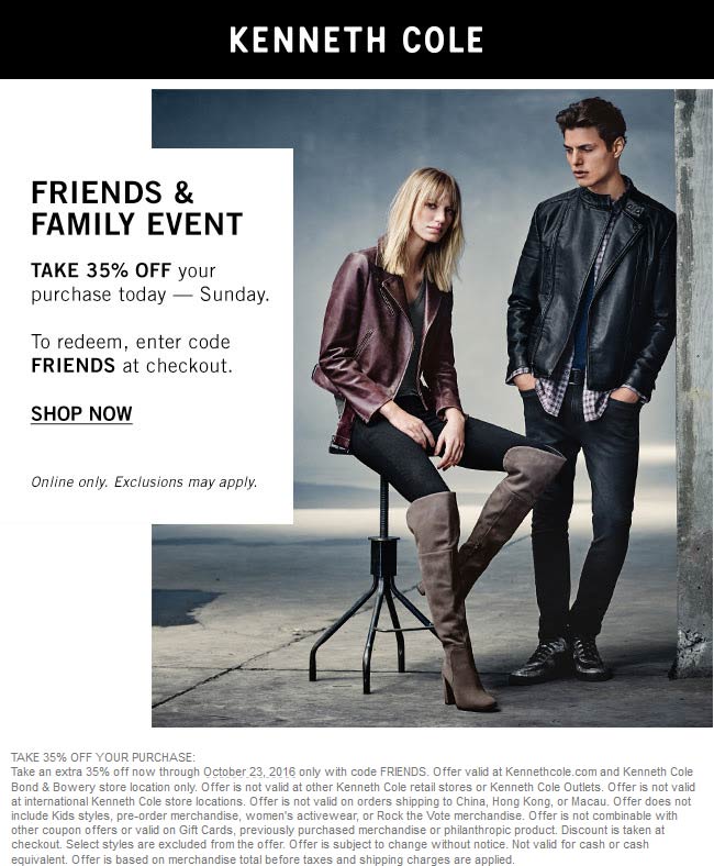 Kenneth Cole coupons & promo code for [March 2024]