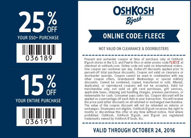 OshKosh Bgosh coupons & promo code for [September 2024]