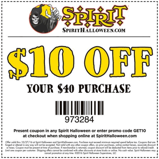 Spirit Halloween coupons & promo code for [April 2024]