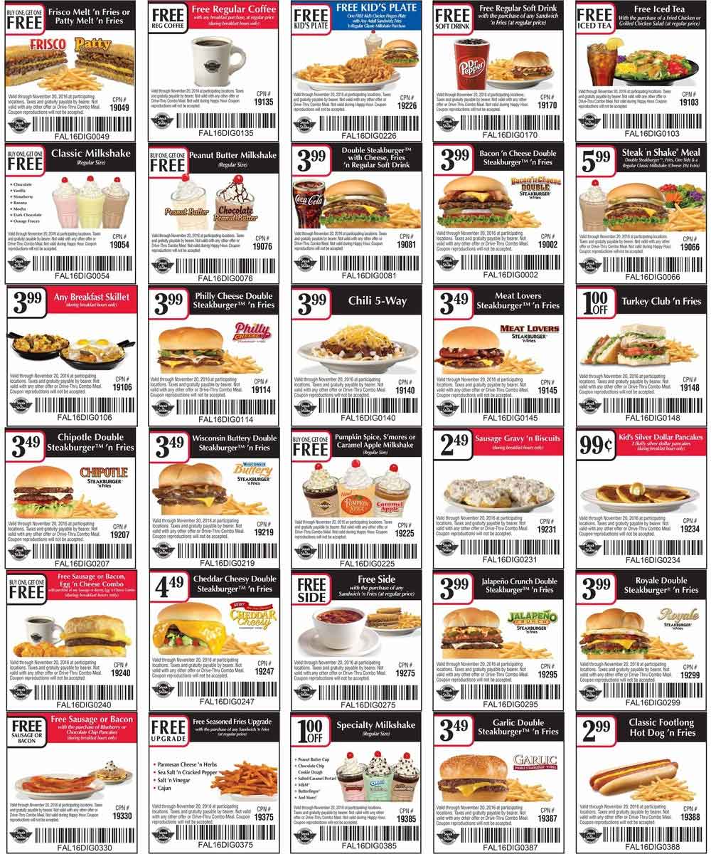 Steak n Shake Coupon March 2024 Second patty melt meal free & more at Steak N Shake