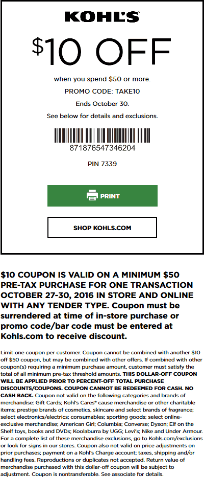 Kohls October 2020 Coupons and Promo Codes 🛒