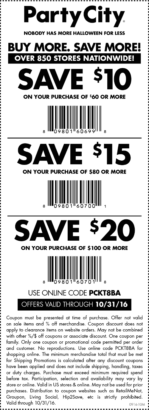 Party City coupons & promo code for [September 2024]