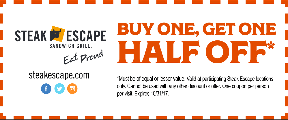 Steak Escape coupons & promo code for [April 2024]