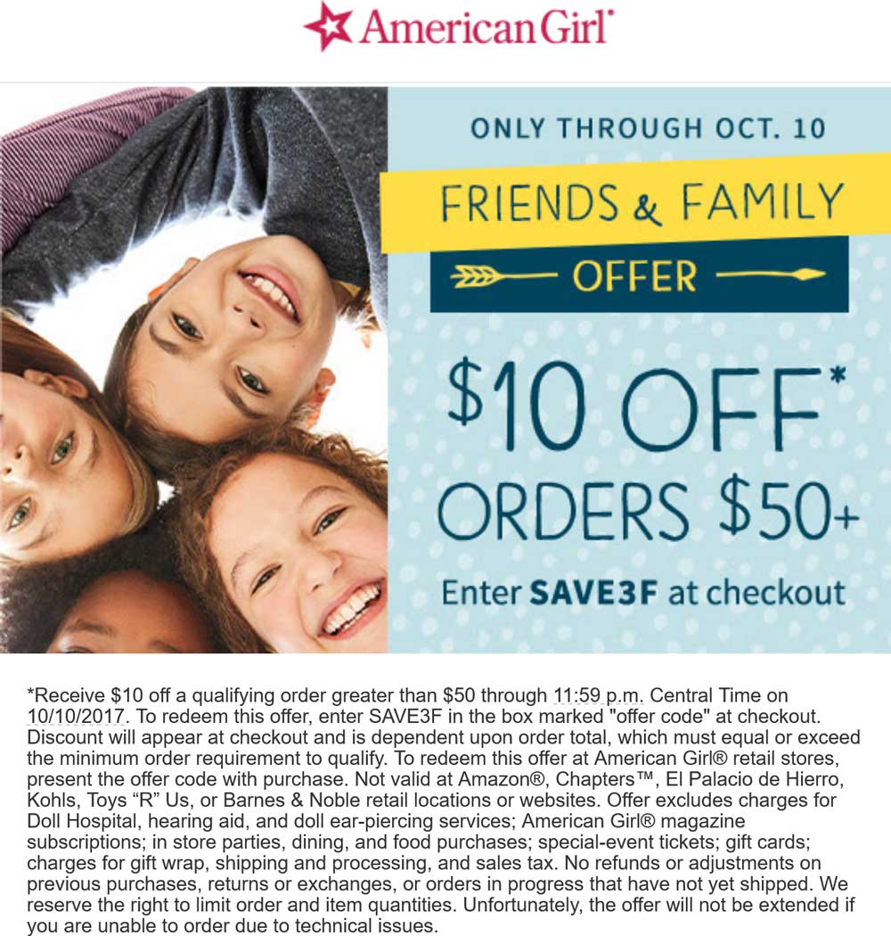 american girl coupons october 2018