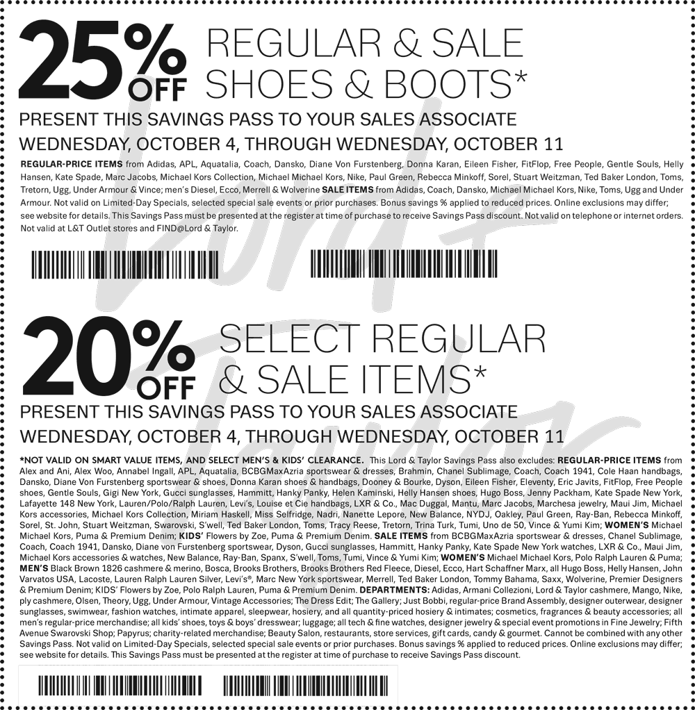 Lord & Taylor Coupon April 2024 20% off at Lord & Taylor, or 30% online via promo code FRIENDS